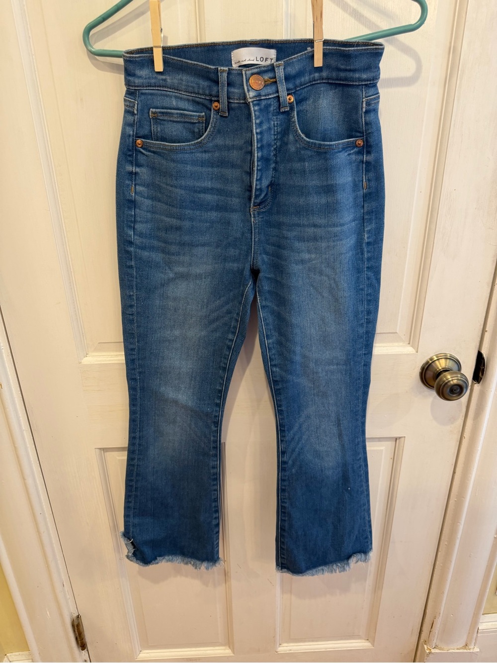 Loft Jeans Medium Wash- Distressed Bottom- Size 26 Petite / 2